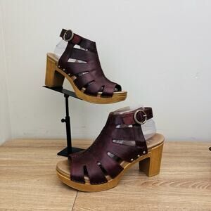 Dansko Demetra Brown Leather Strappy Heel Sandal Women’s Size 9